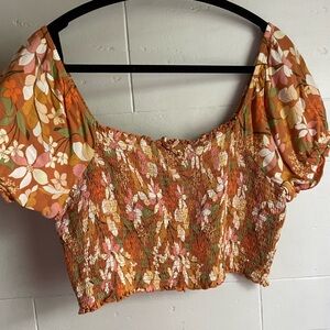 2/$20 Aerie Cropped Ruched Short Sleeve Blouse